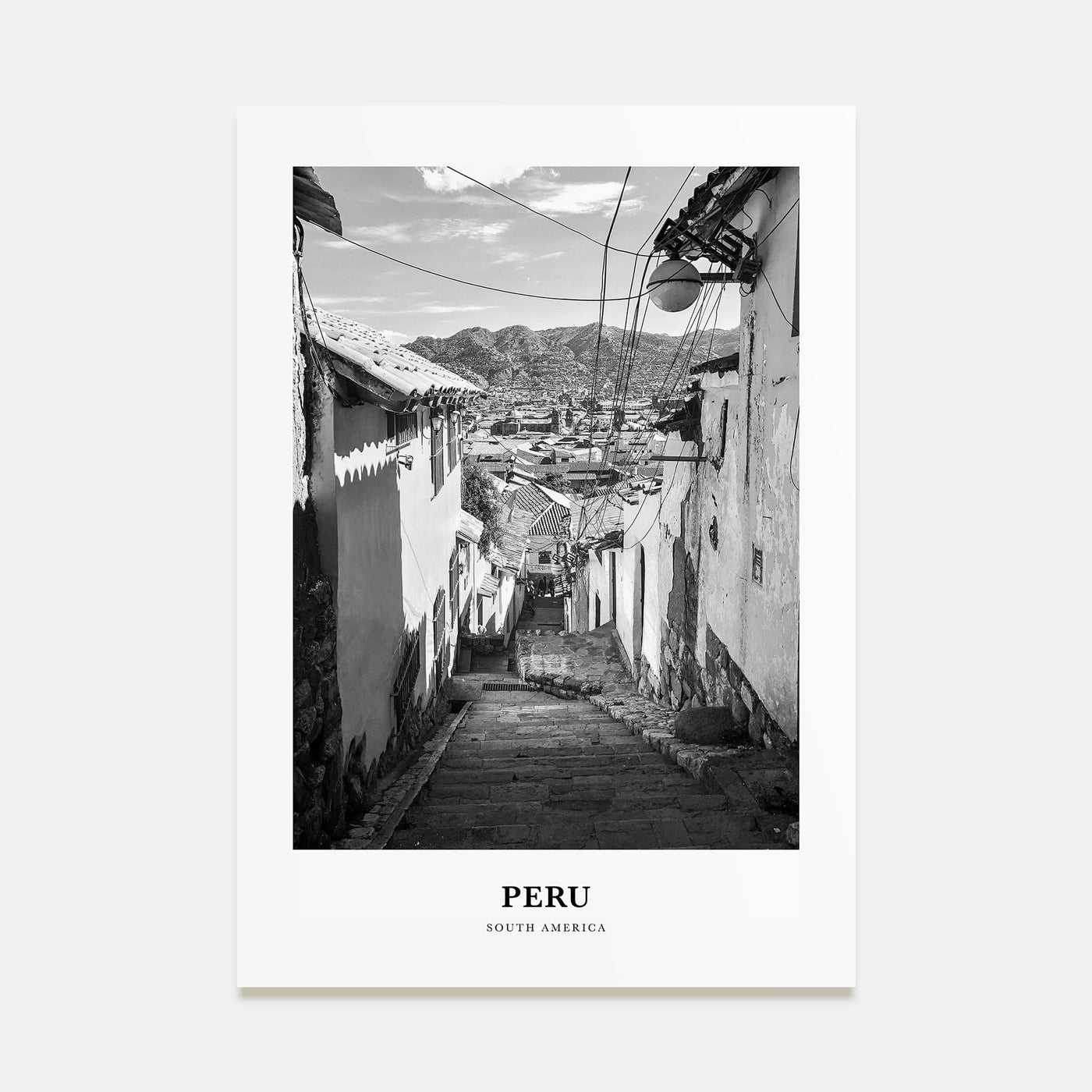 Peru Portrait B&W No 2 Poster