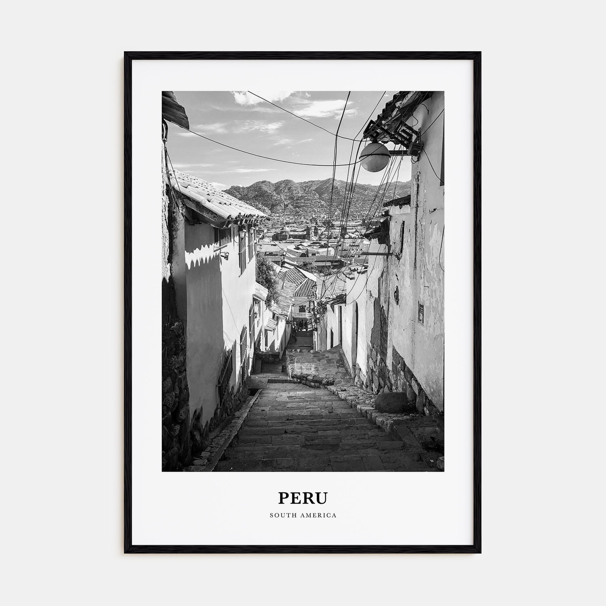Peru Portrait B&W No 2 Poster