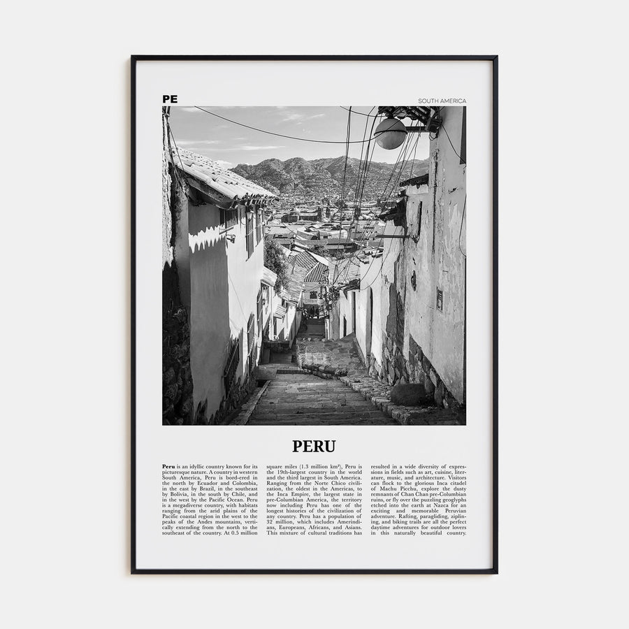 Peru Travel B&W No 2 Poster