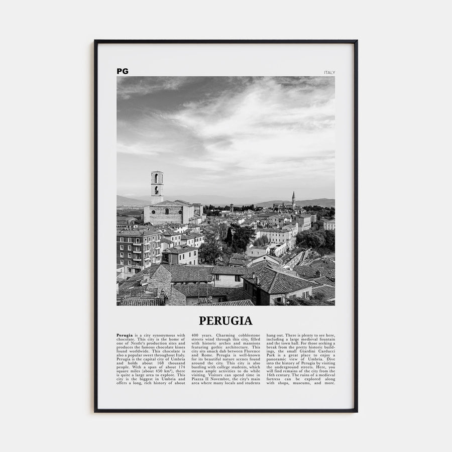 Perugia Travel B&W Poster