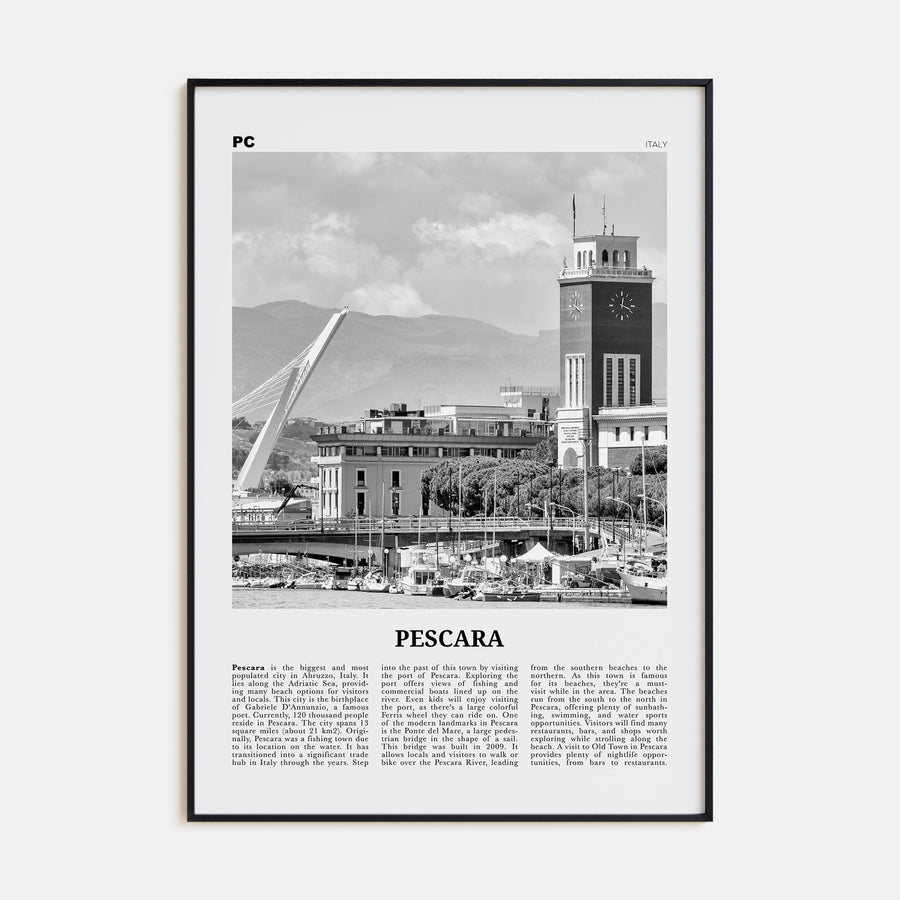 Pescara Travel B&W Poster