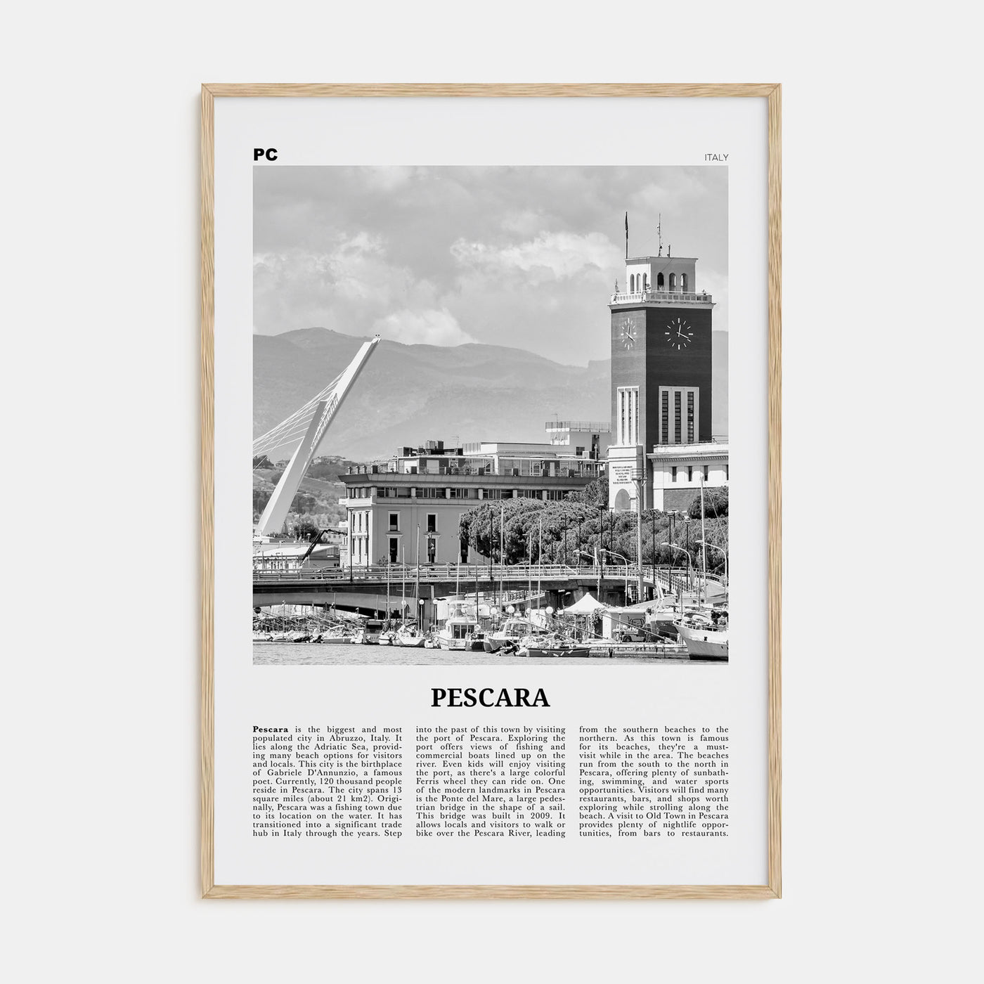 Pescara Travel B&W Poster