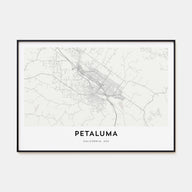 Petaluma Map Landscape Poster