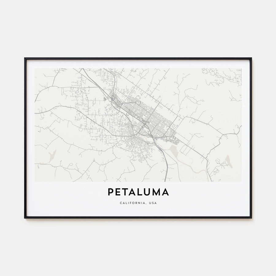 Petaluma Map Landscape Poster