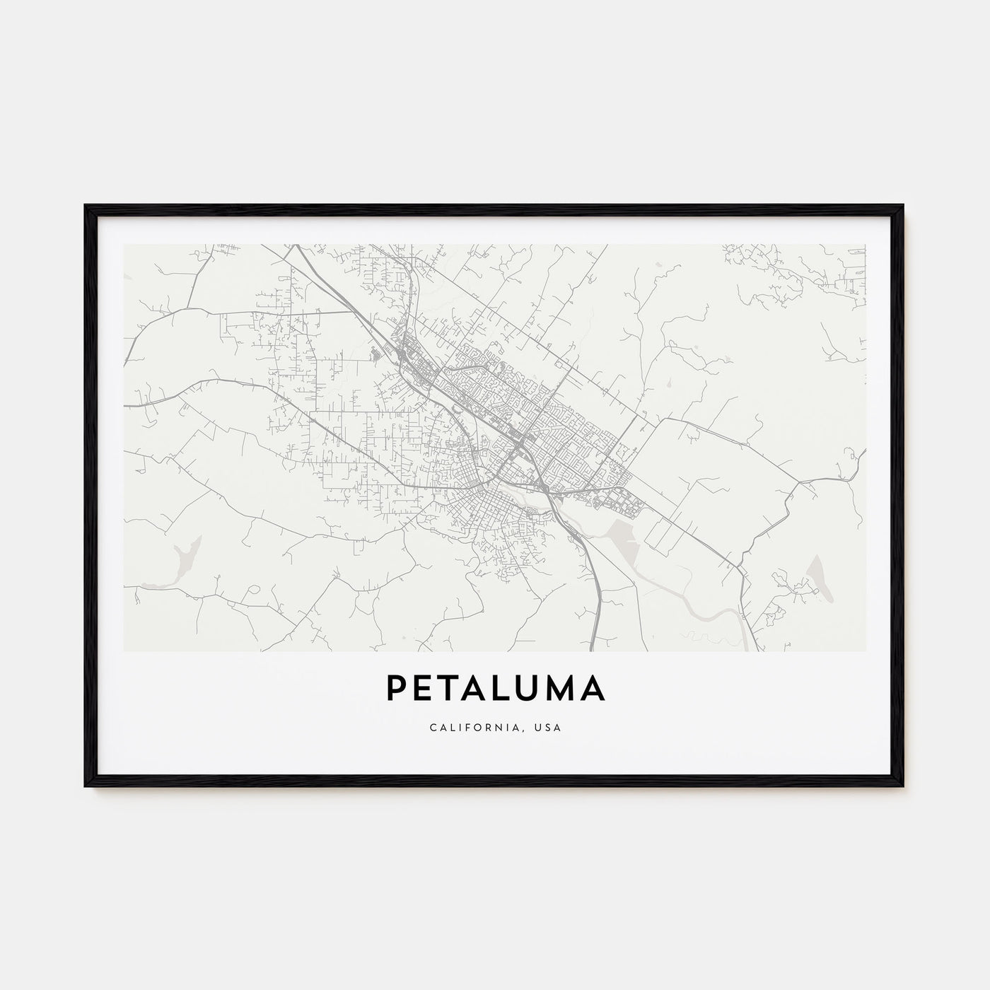 Petaluma Map Landscape Poster
