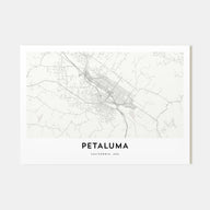 Petaluma Map Landscape Poster