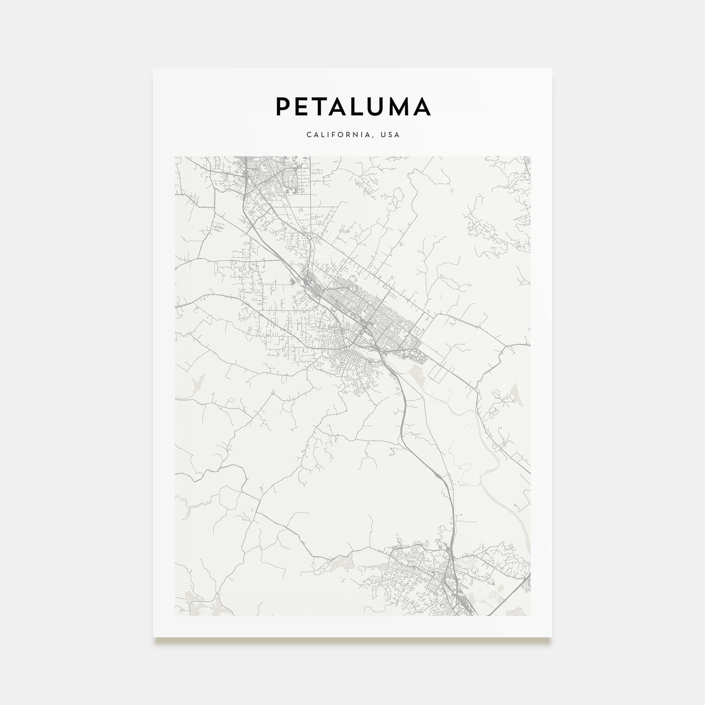Petaluma Map Portrait Poster