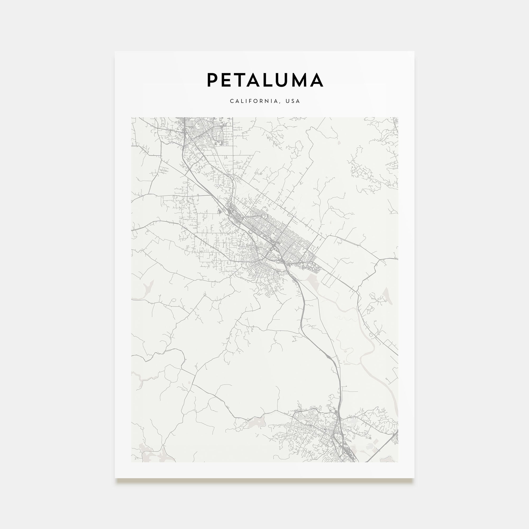 Petaluma Map Portrait Poster