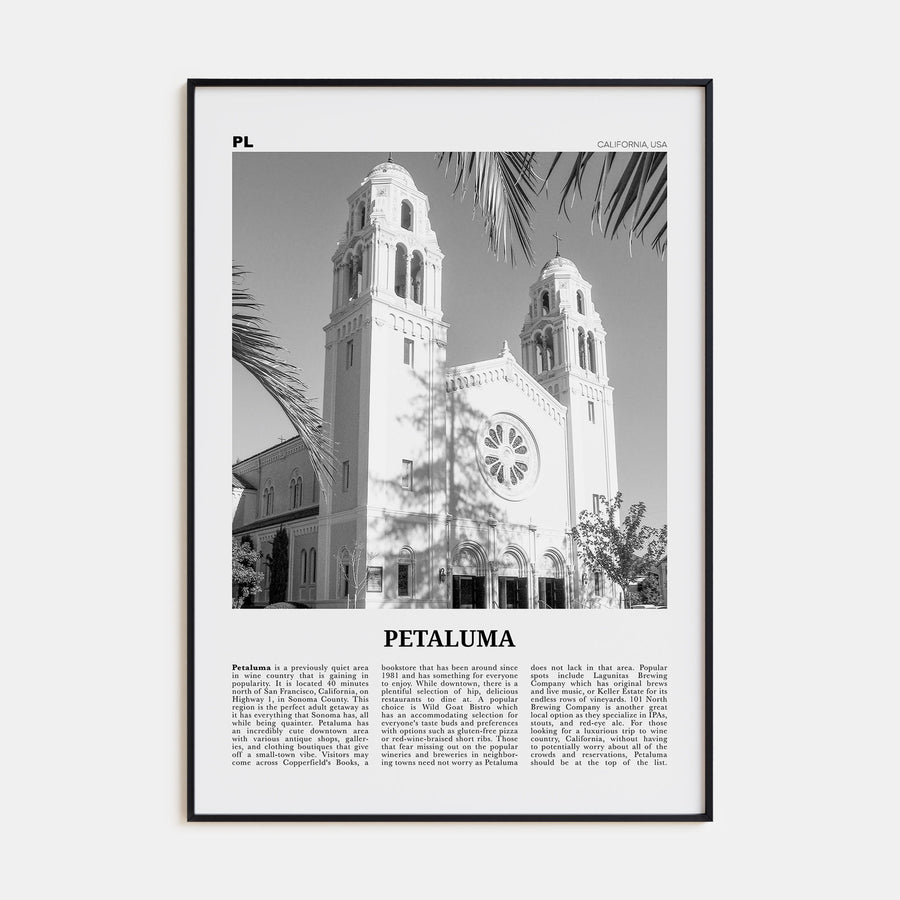 Petaluma Travel B&W Poster