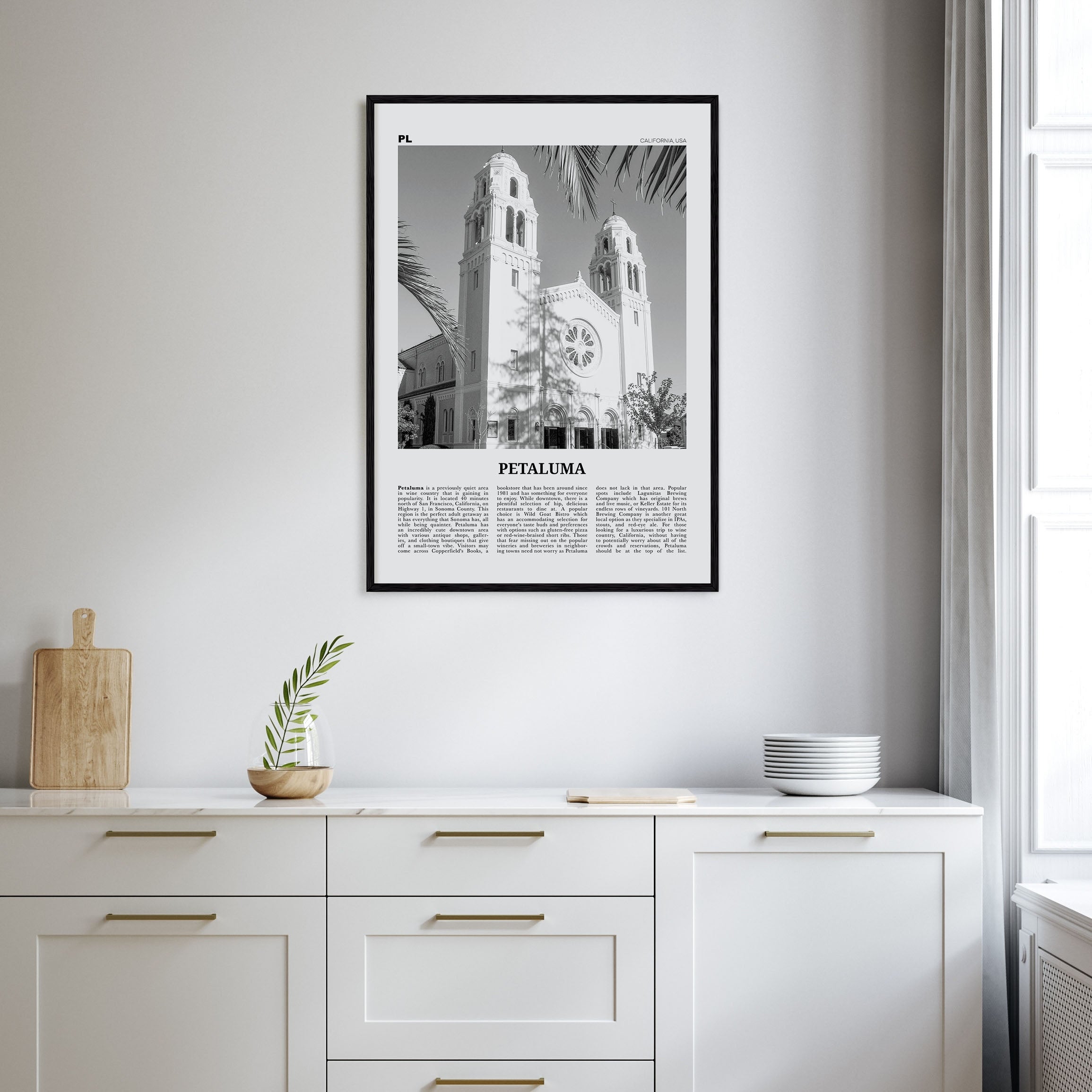 Petaluma Travel B&W Poster