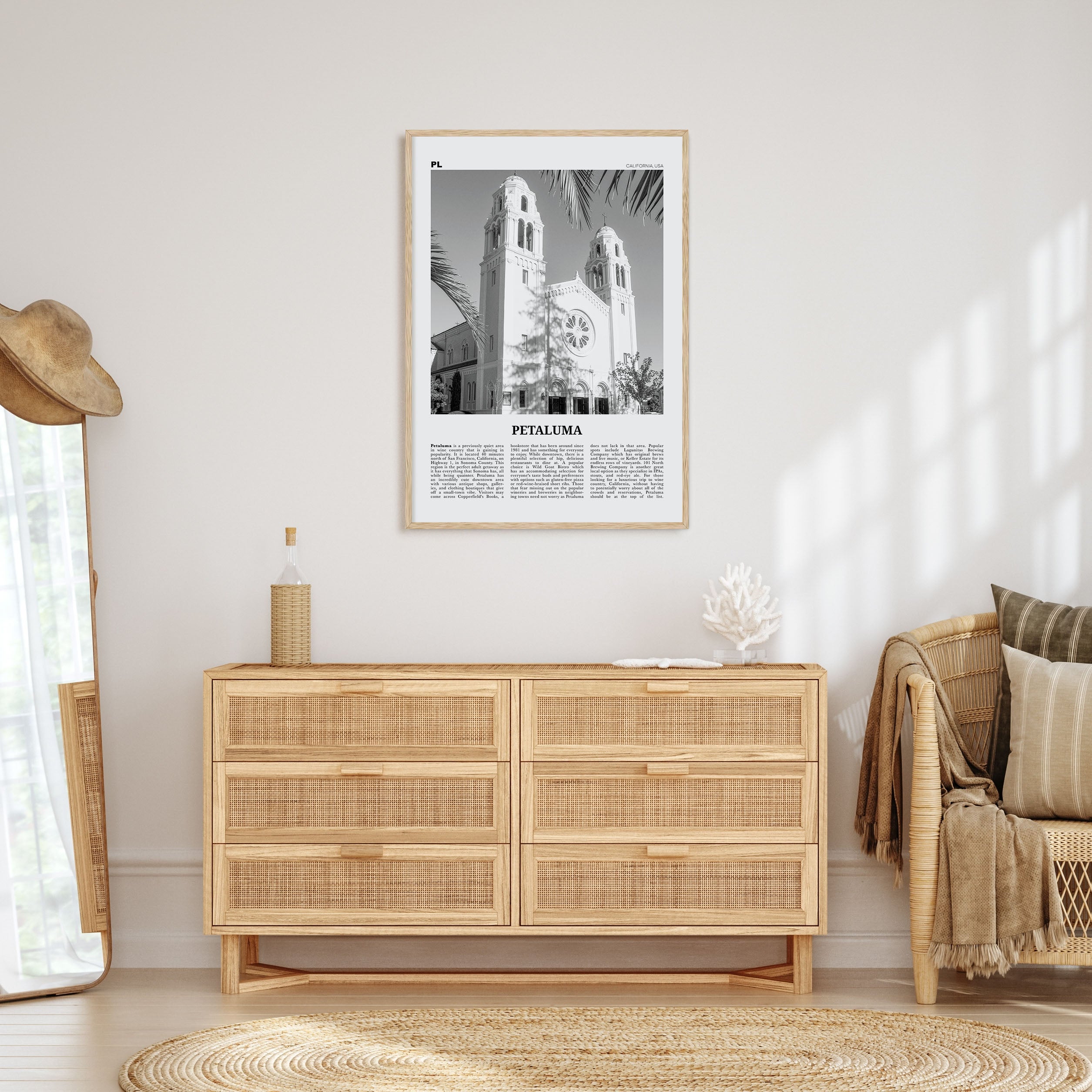 Petaluma Travel B&W Poster
