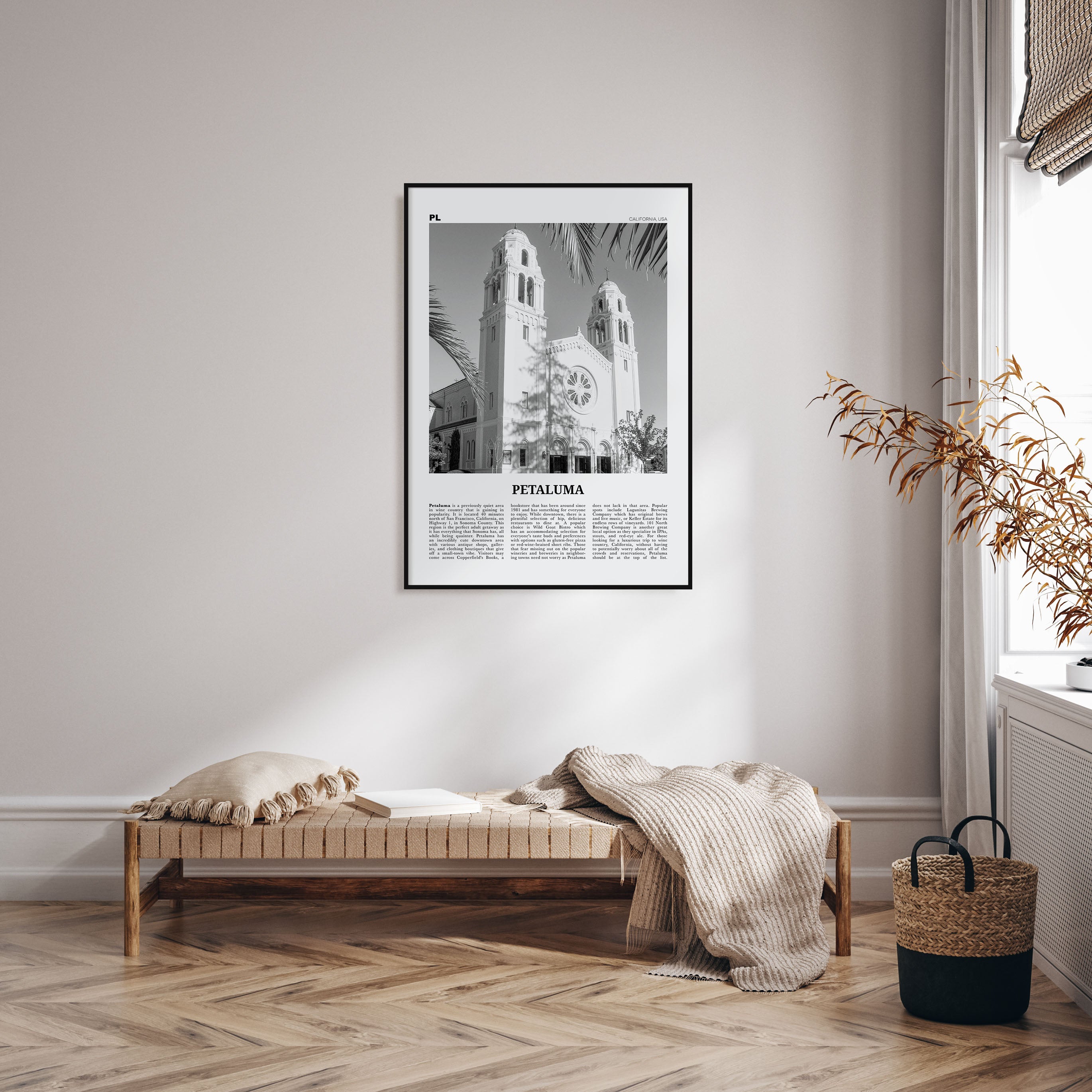 Petaluma Travel B&W Poster