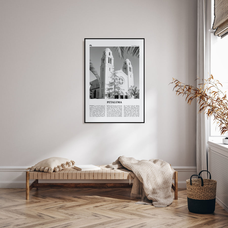 Petaluma Travel B&W Poster