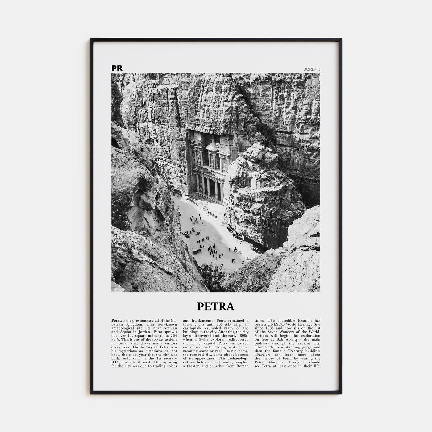 Petra Travel B&W Poster