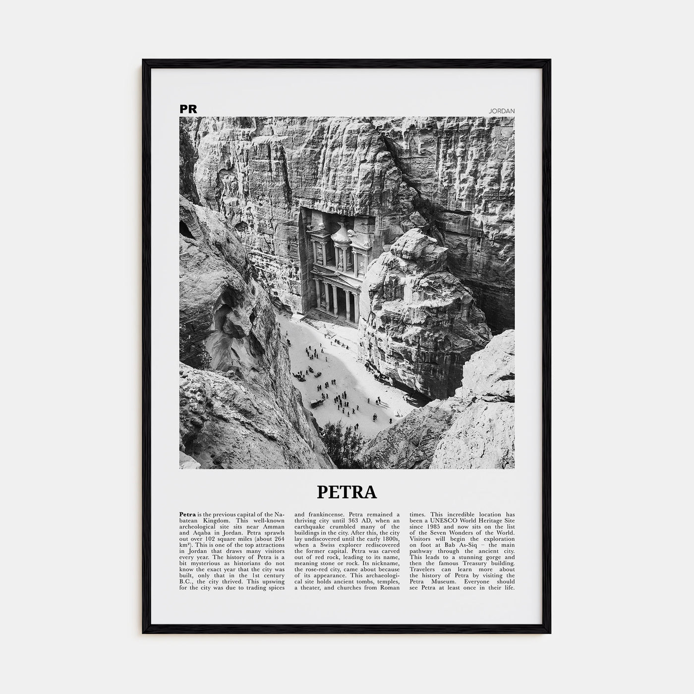 Petra Travel B&W Poster