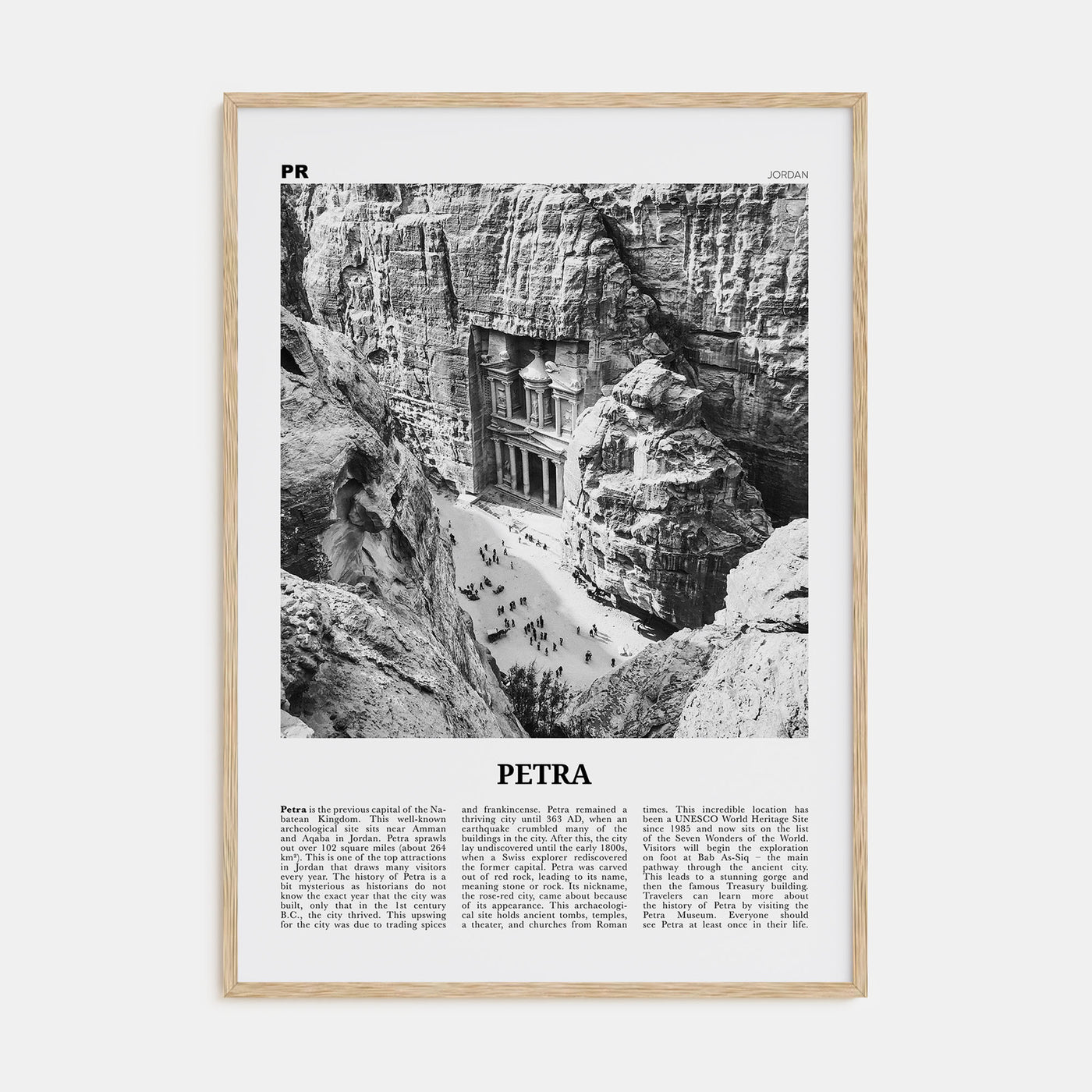 Petra Travel B&W Poster
