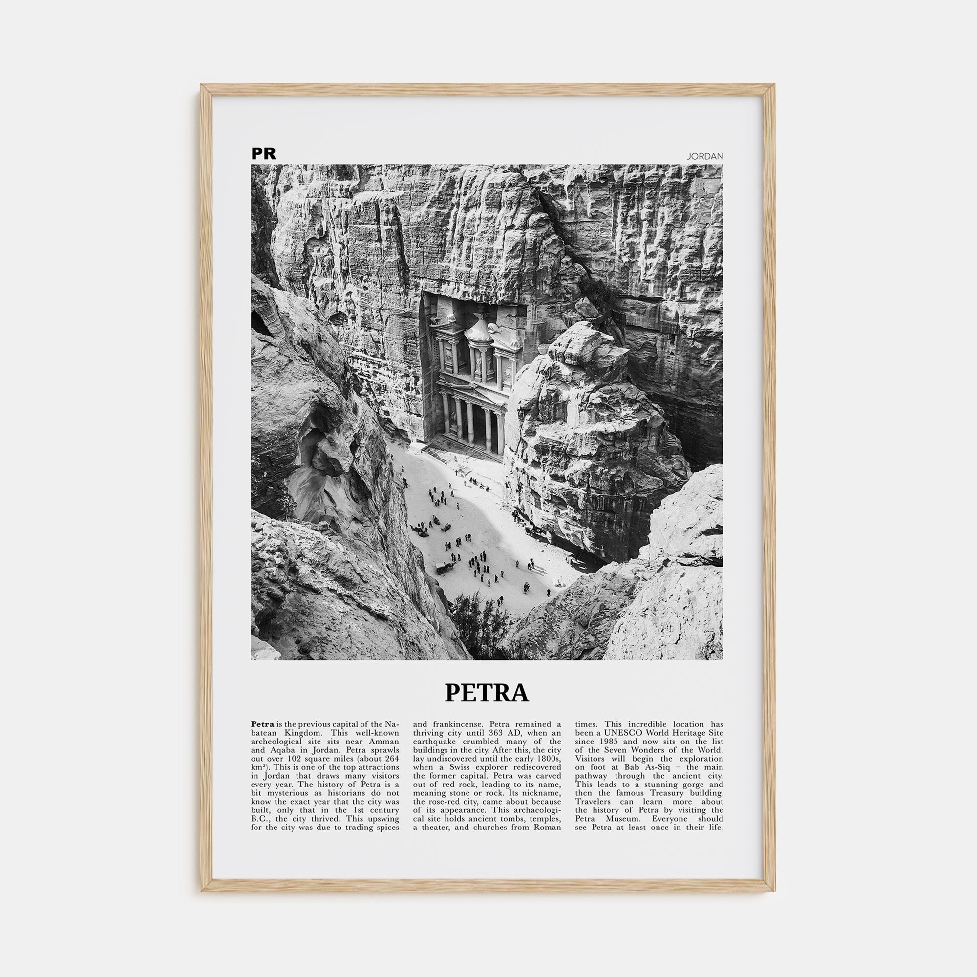 Petra Travel B&W Poster