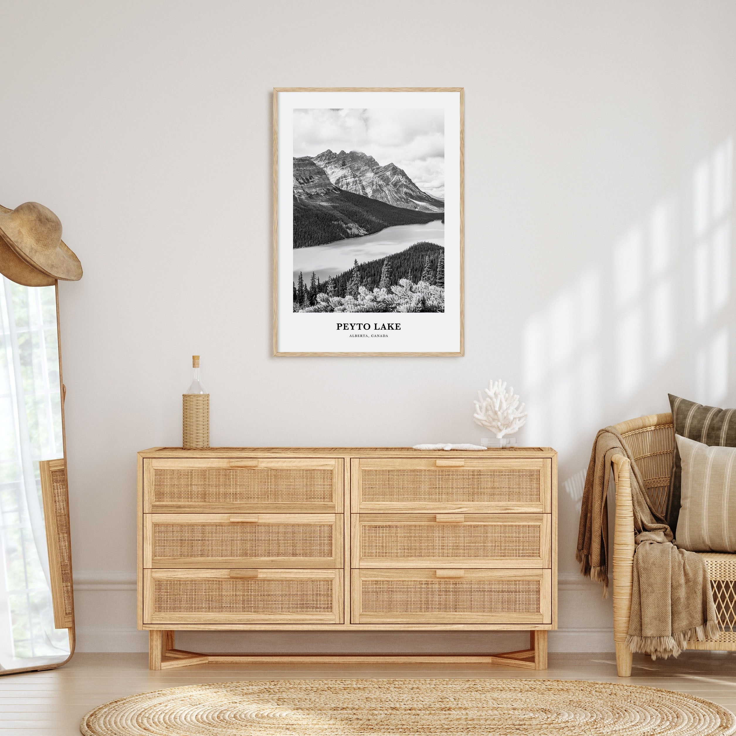 Peyto Lake Portrait B&W Poster