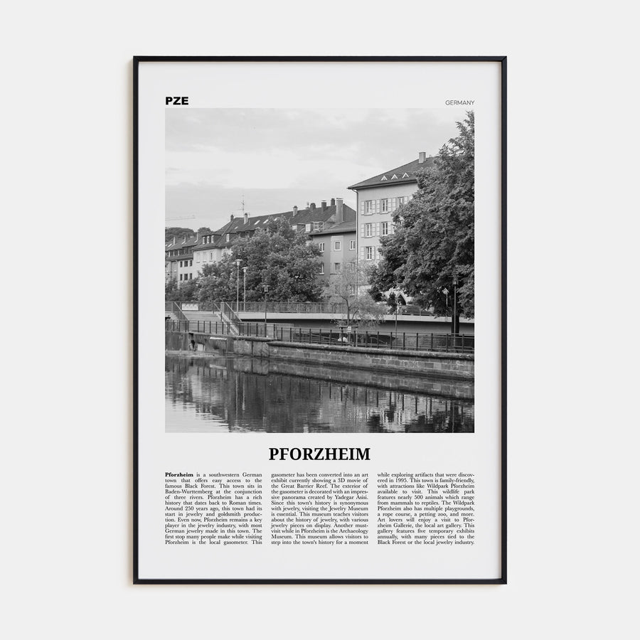 Pforzheim Travel B&W Poster