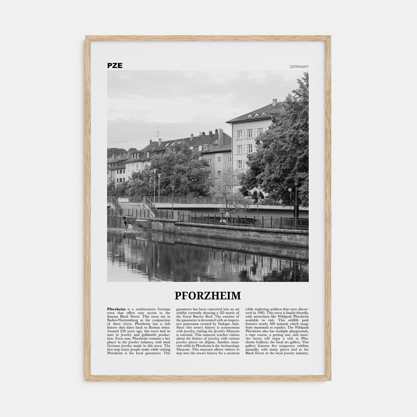 Pforzheim Travel B&W Poster