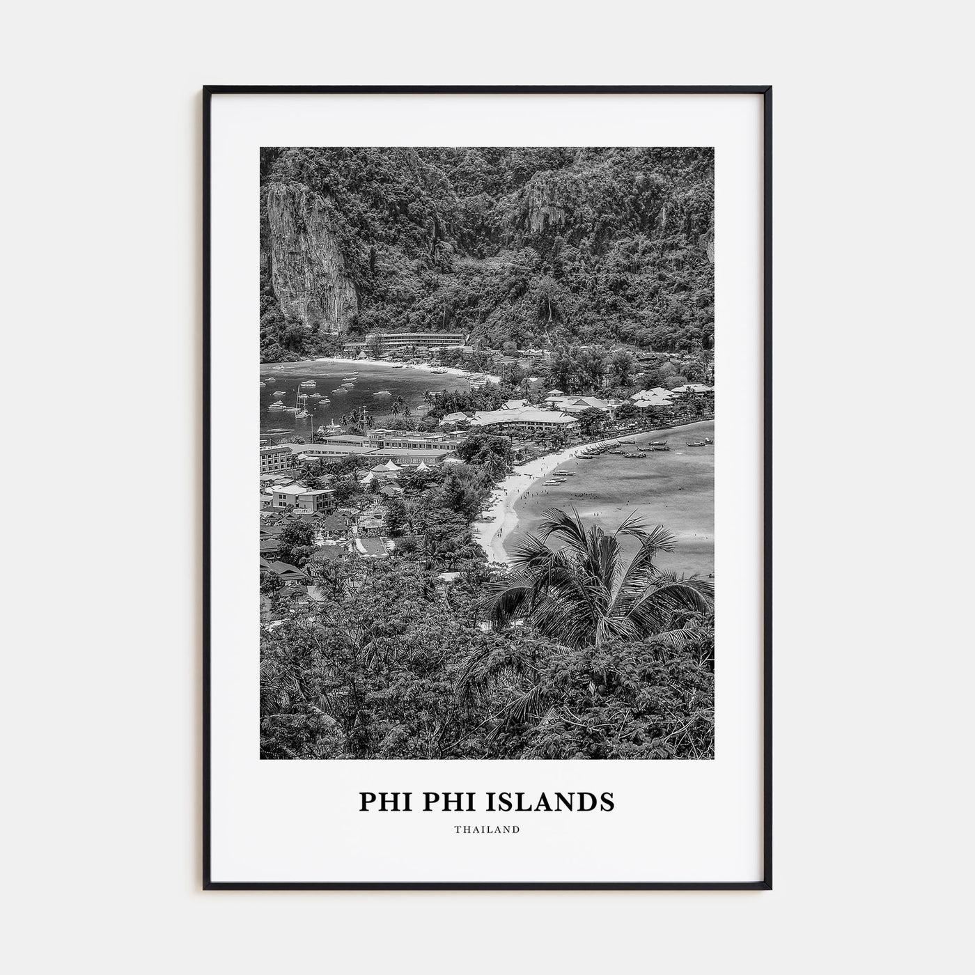 Phi Phi Islands Portrait B&W Poster
