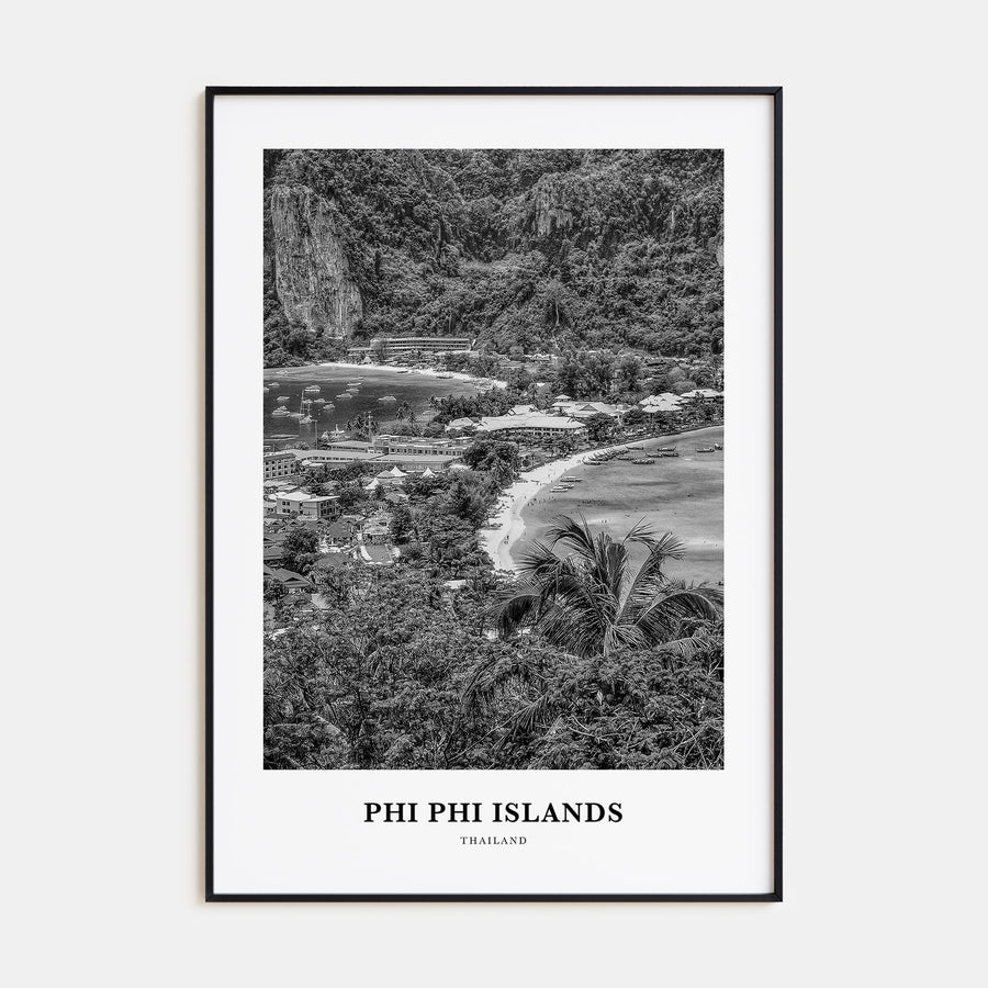 Phi Phi Islands Portrait B&W Poster