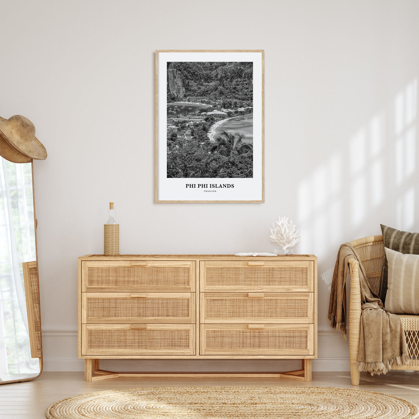 Phi Phi Islands Portrait B&W Poster