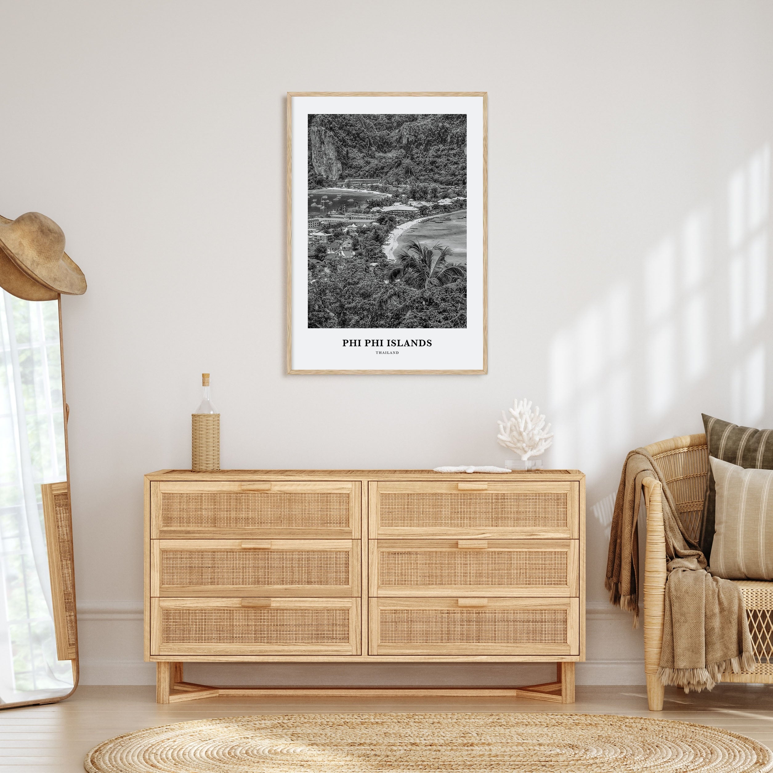 Phi Phi Islands Portrait B&W Poster