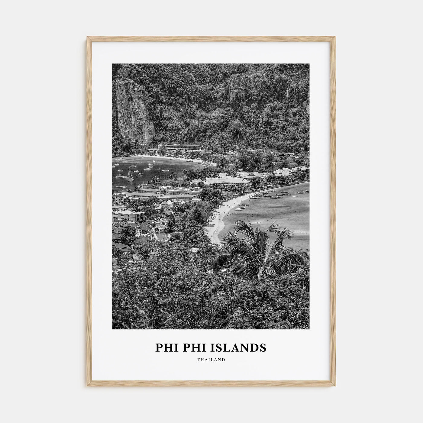 Phi Phi Islands Portrait B&W Poster