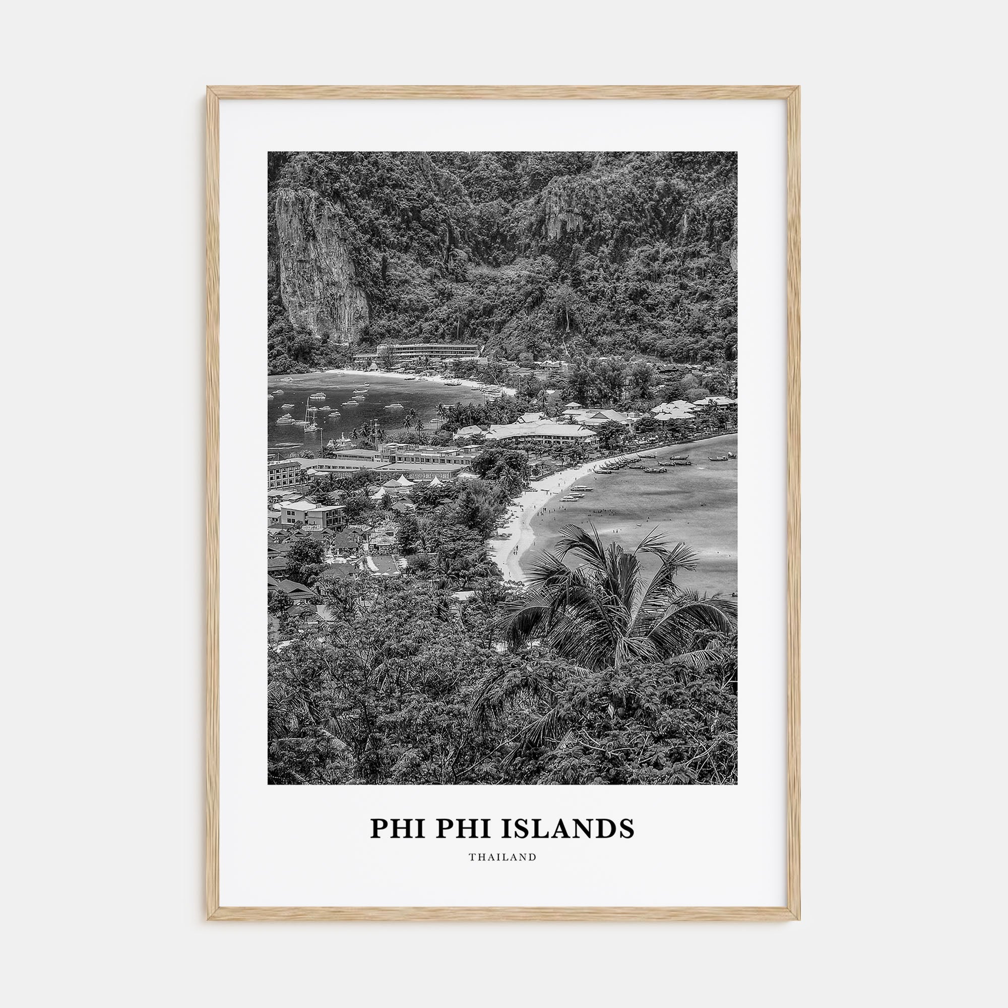 Phi Phi Islands Portrait B&W Poster