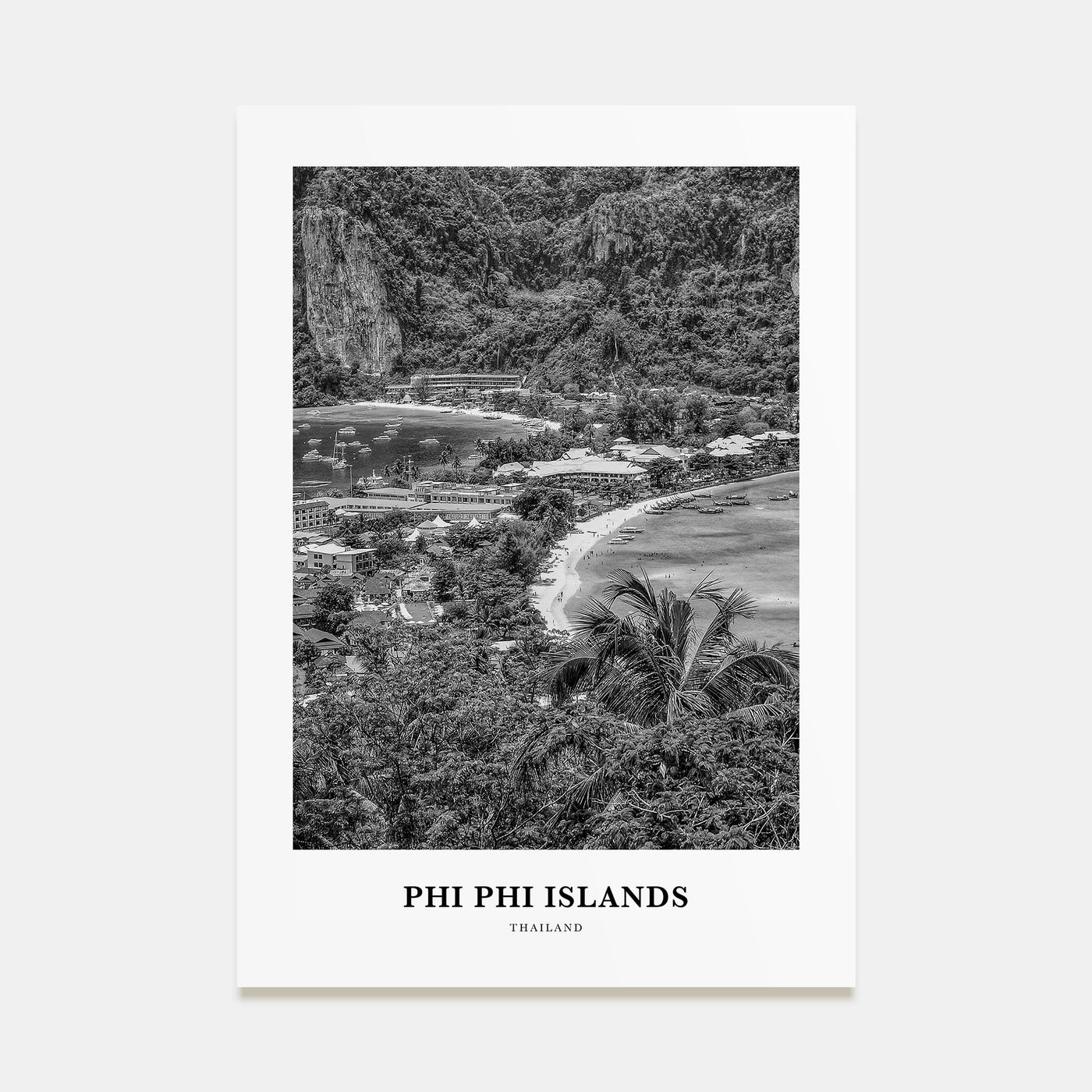 Phi Phi Islands Portrait B&W Poster