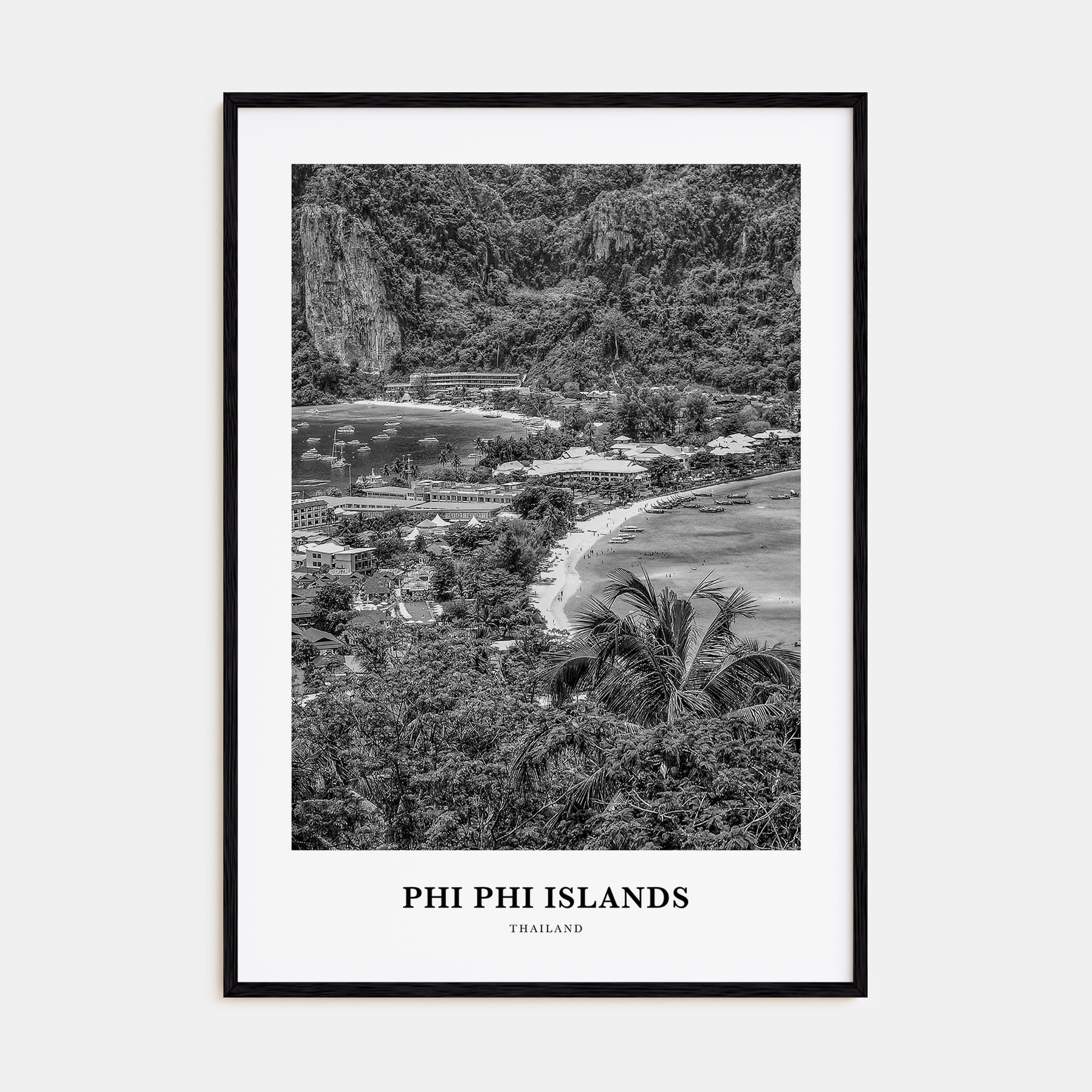 Phi Phi Islands Portrait B&W Poster