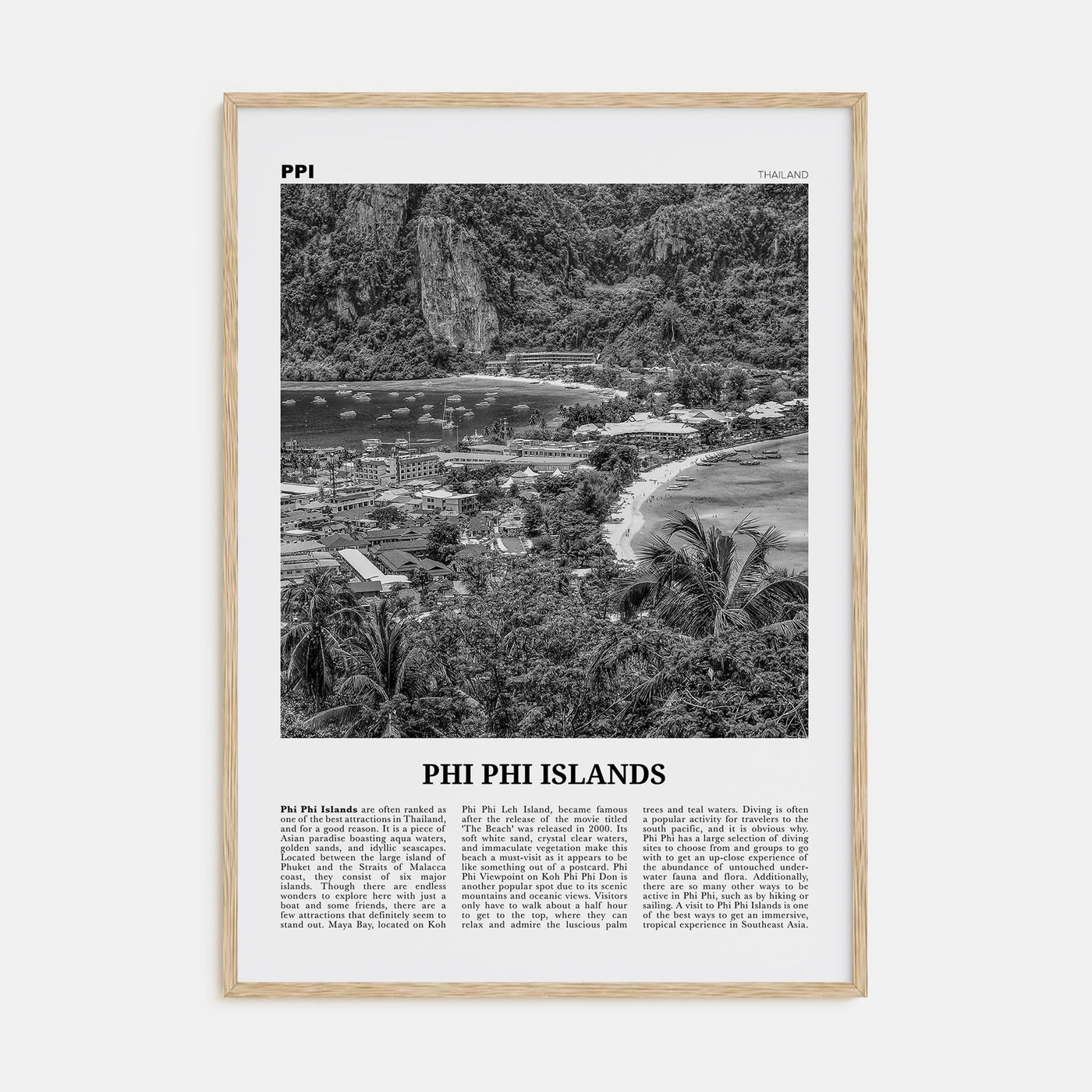 Phi Phi Islands Travel B&W Poster