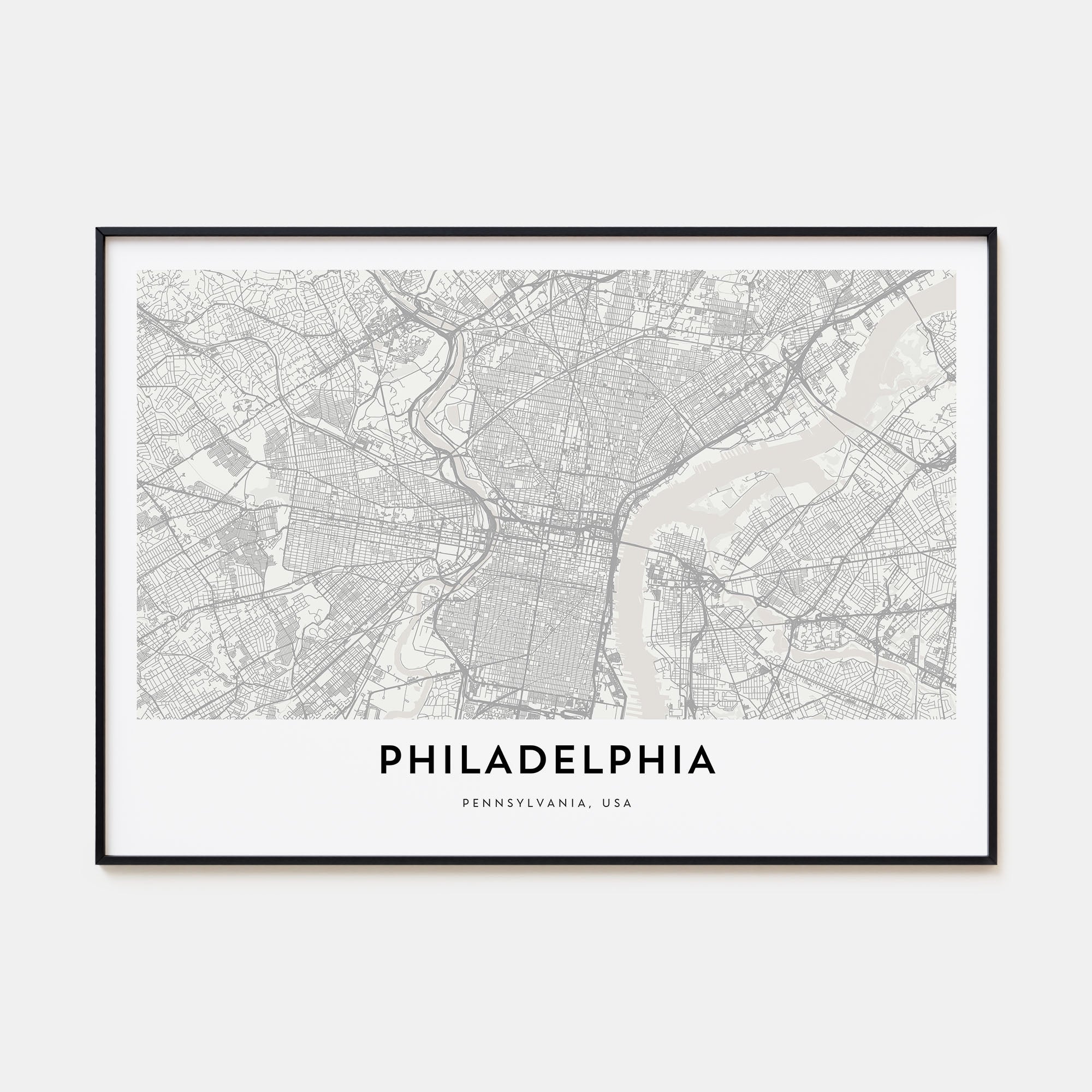 Philadelphia Map Landscape Poster