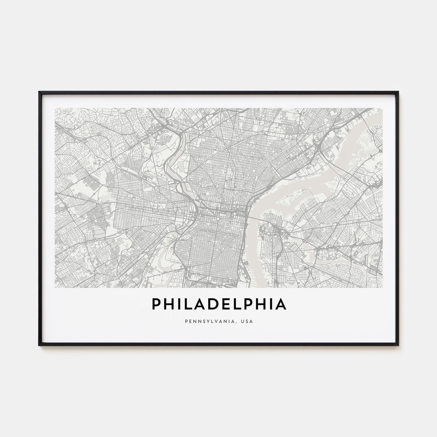 Philadelphia Map Landscape Poster