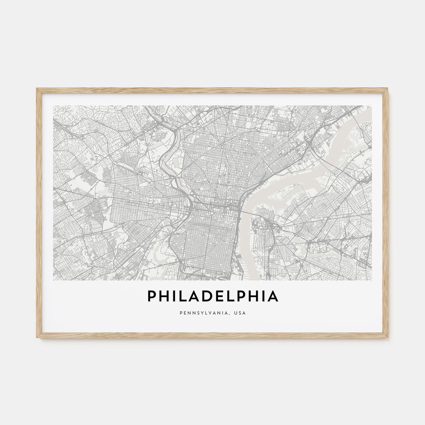 Philadelphia Map Landscape Poster