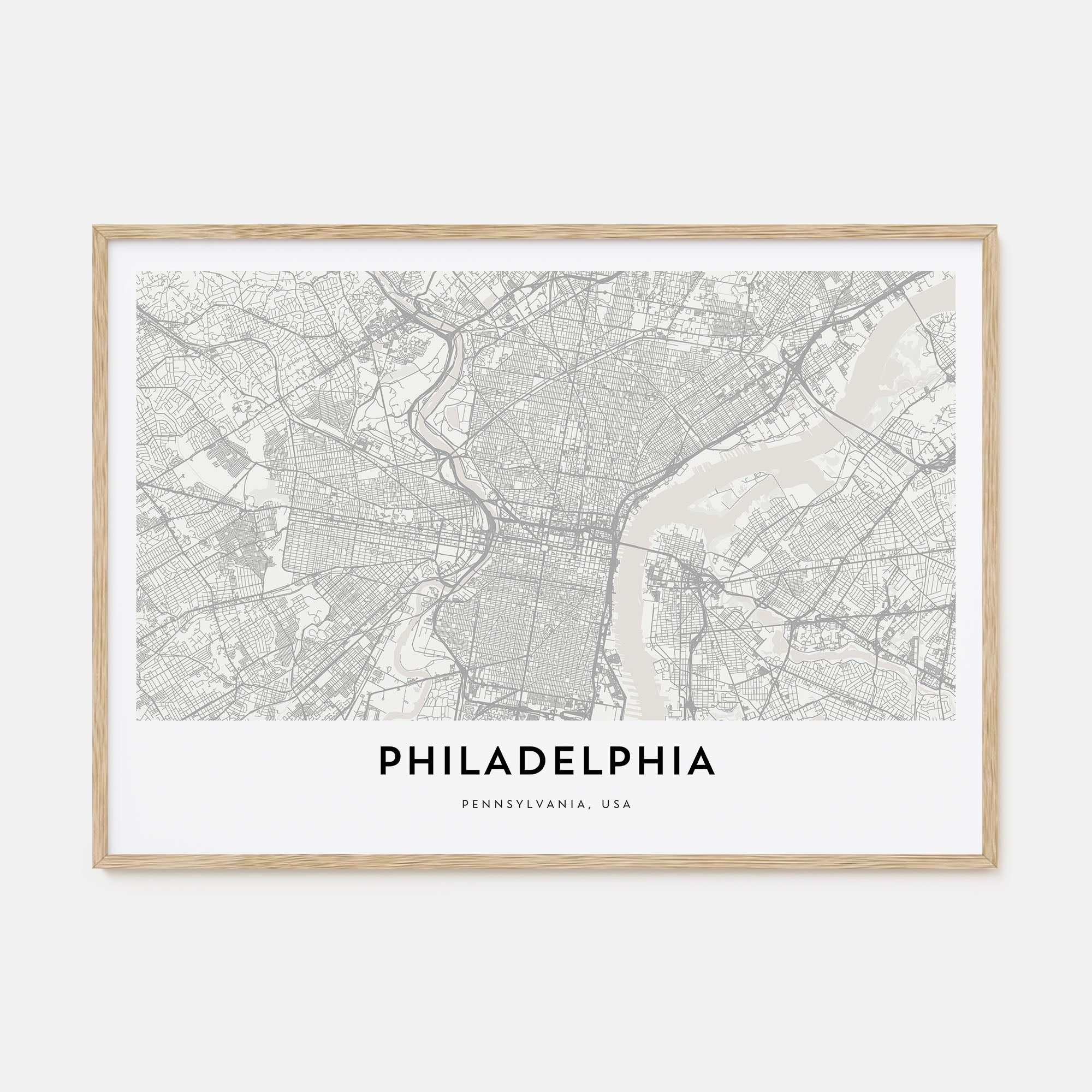 Philadelphia Map Landscape Poster