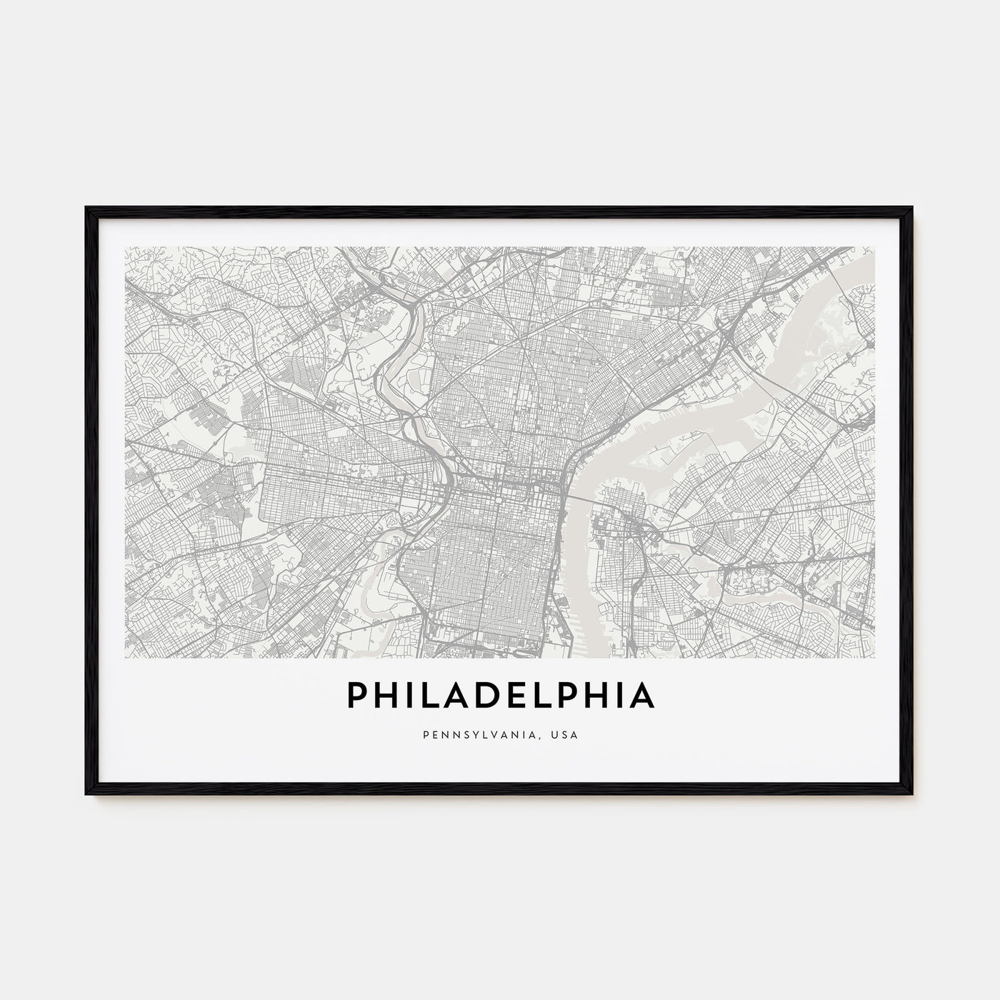 Philadelphia Map Landscape Poster