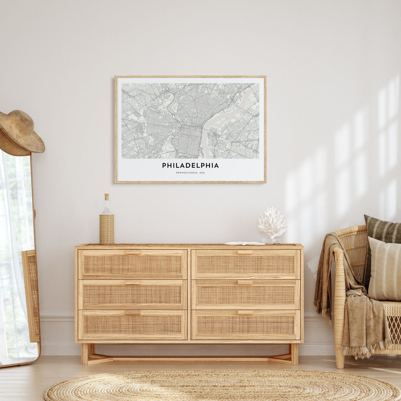 Philadelphia Map Landscape Poster