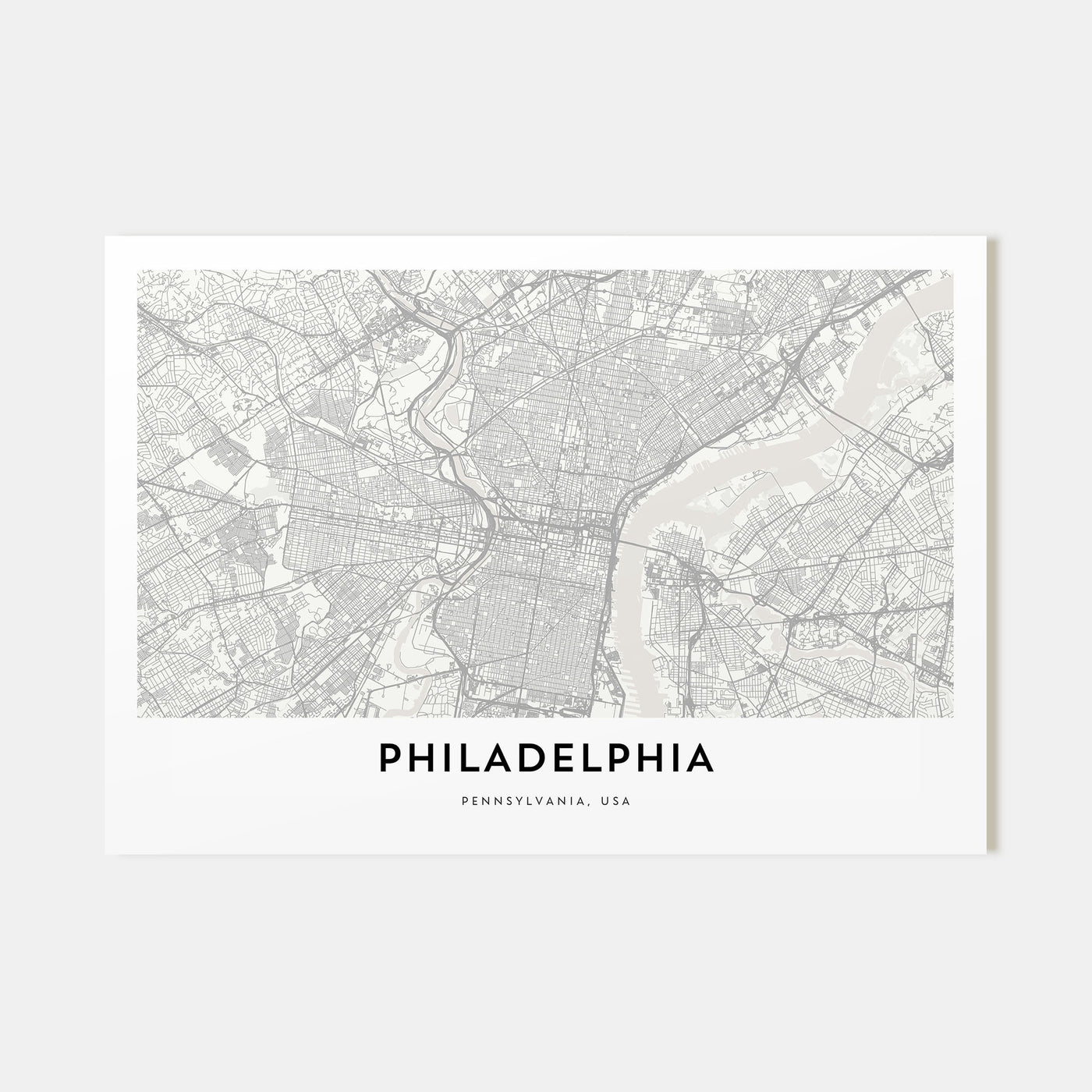 Philadelphia Map Landscape Poster