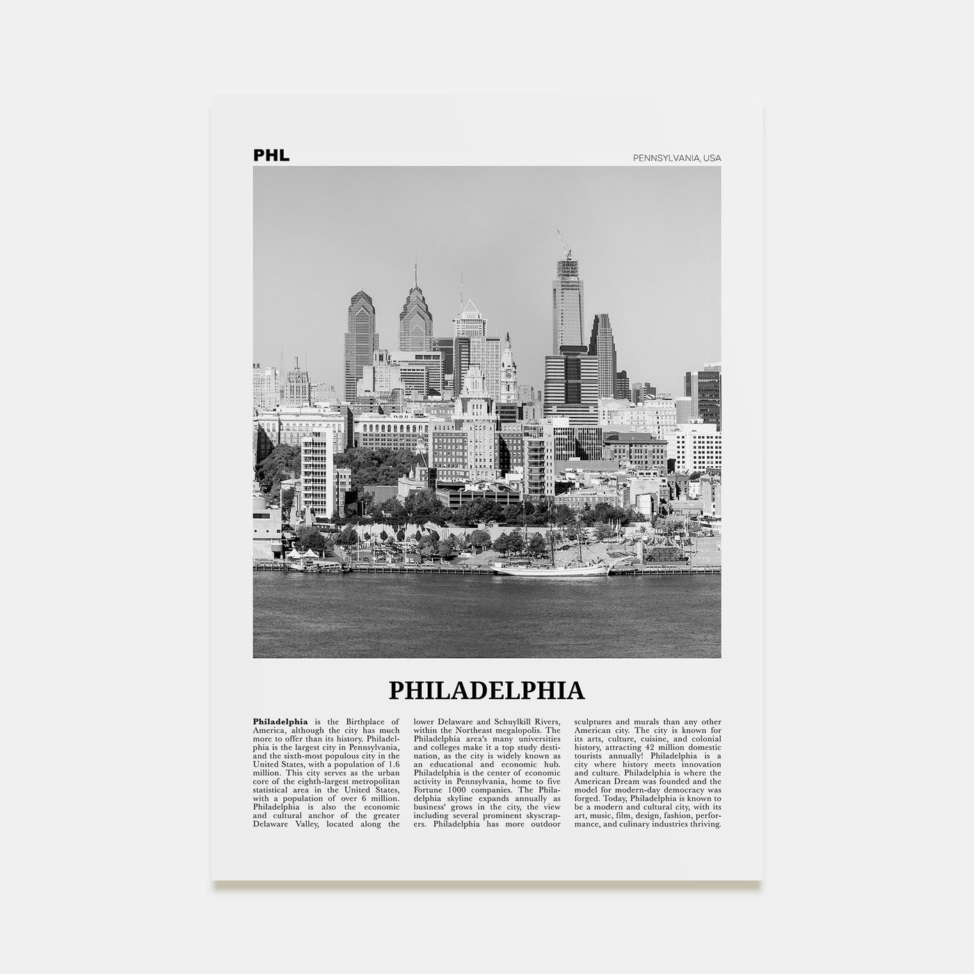 Philadelphia Travel B&W No 2 Poster