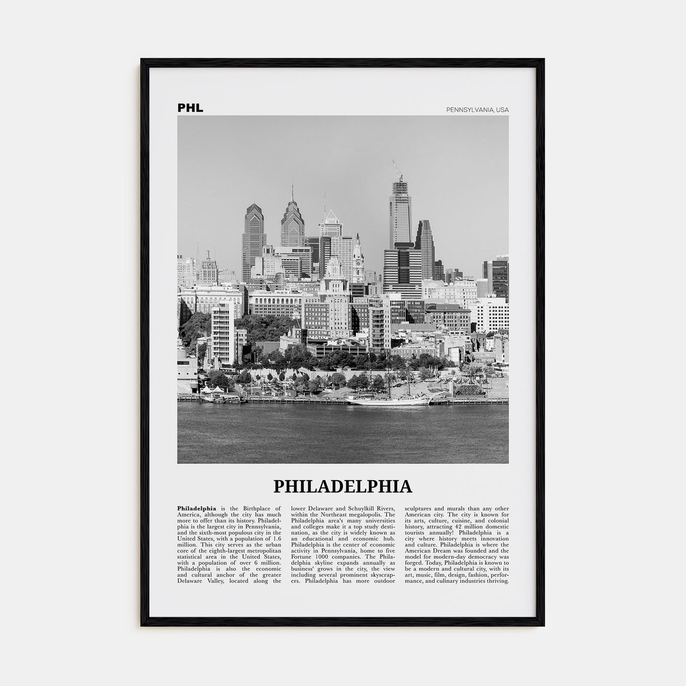 Philadelphia Travel B&W No 2 Poster