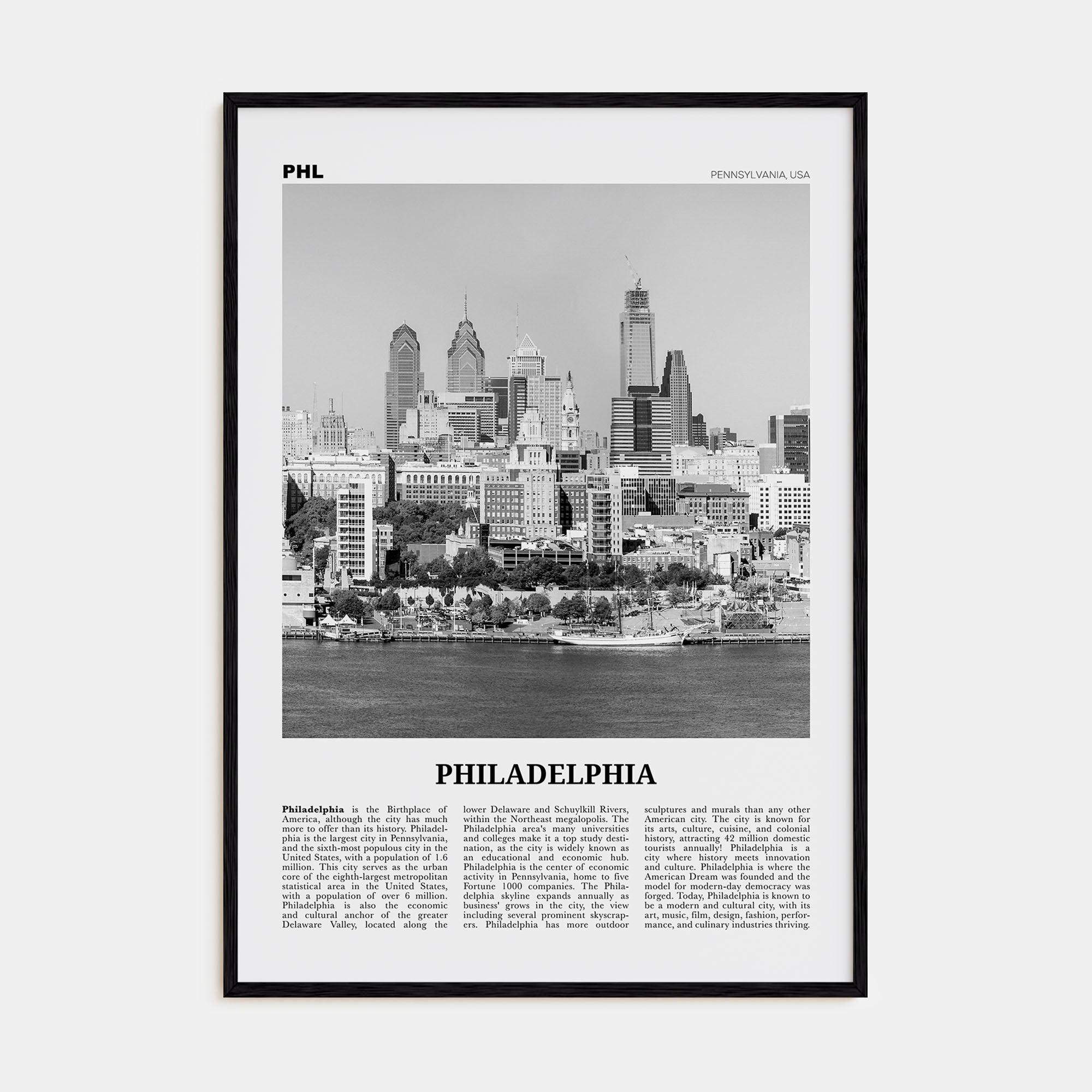Philadelphia Travel B&W No 2 Poster