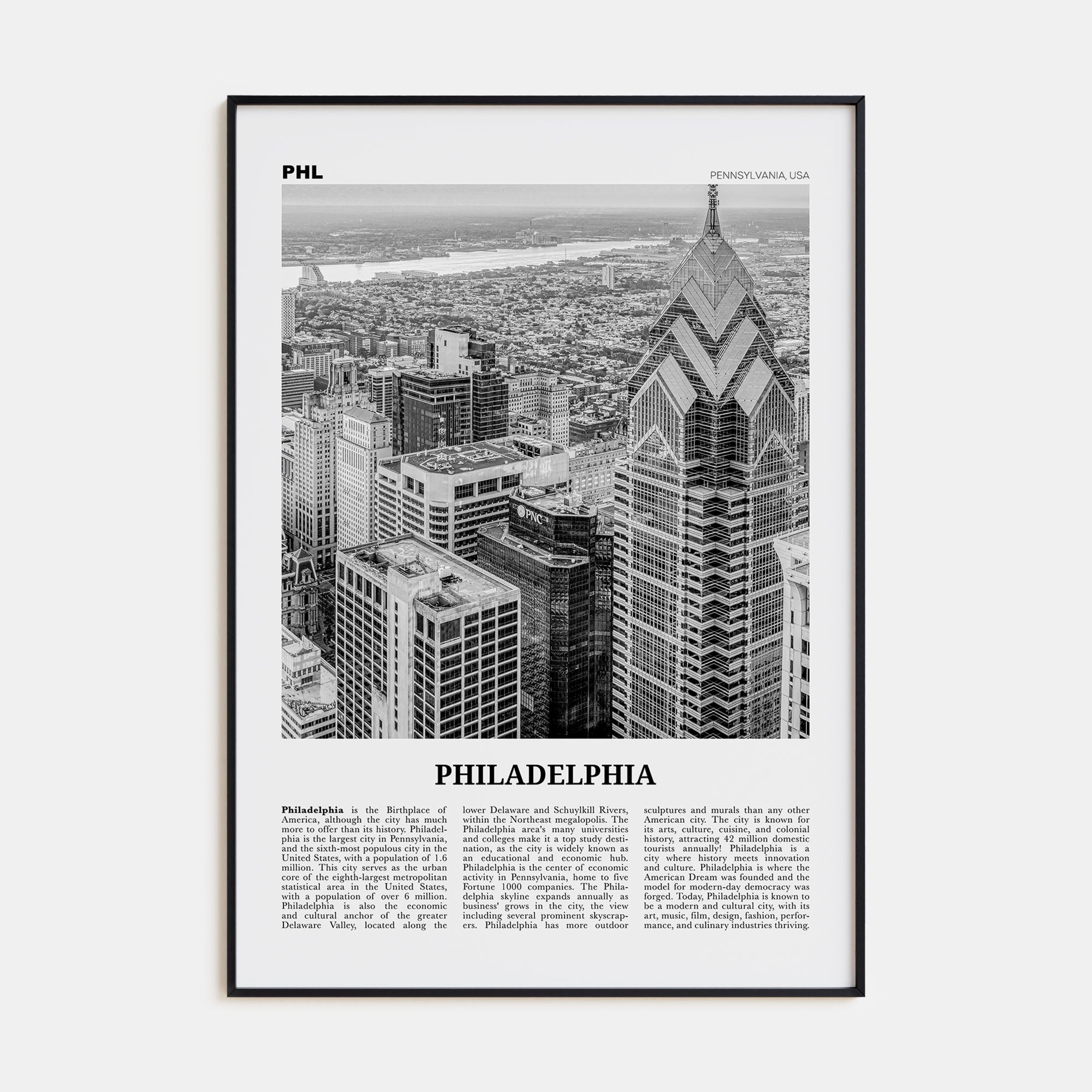 Philadelphia Travel B&W No 3 Poster