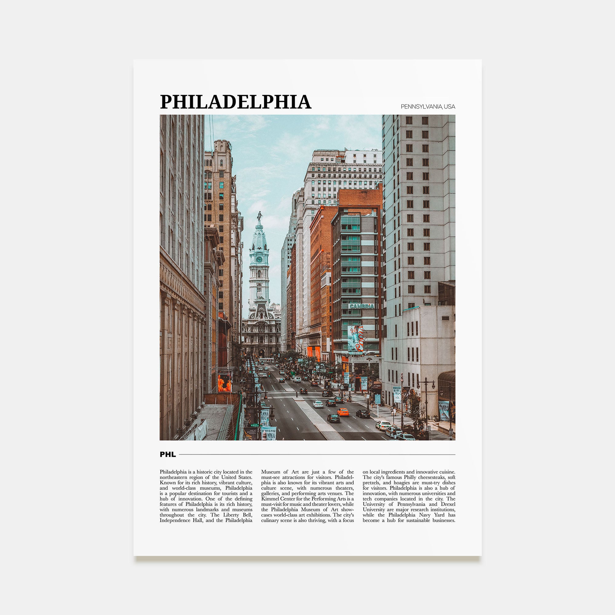 Philadelphia Travel Color No 3 Poster