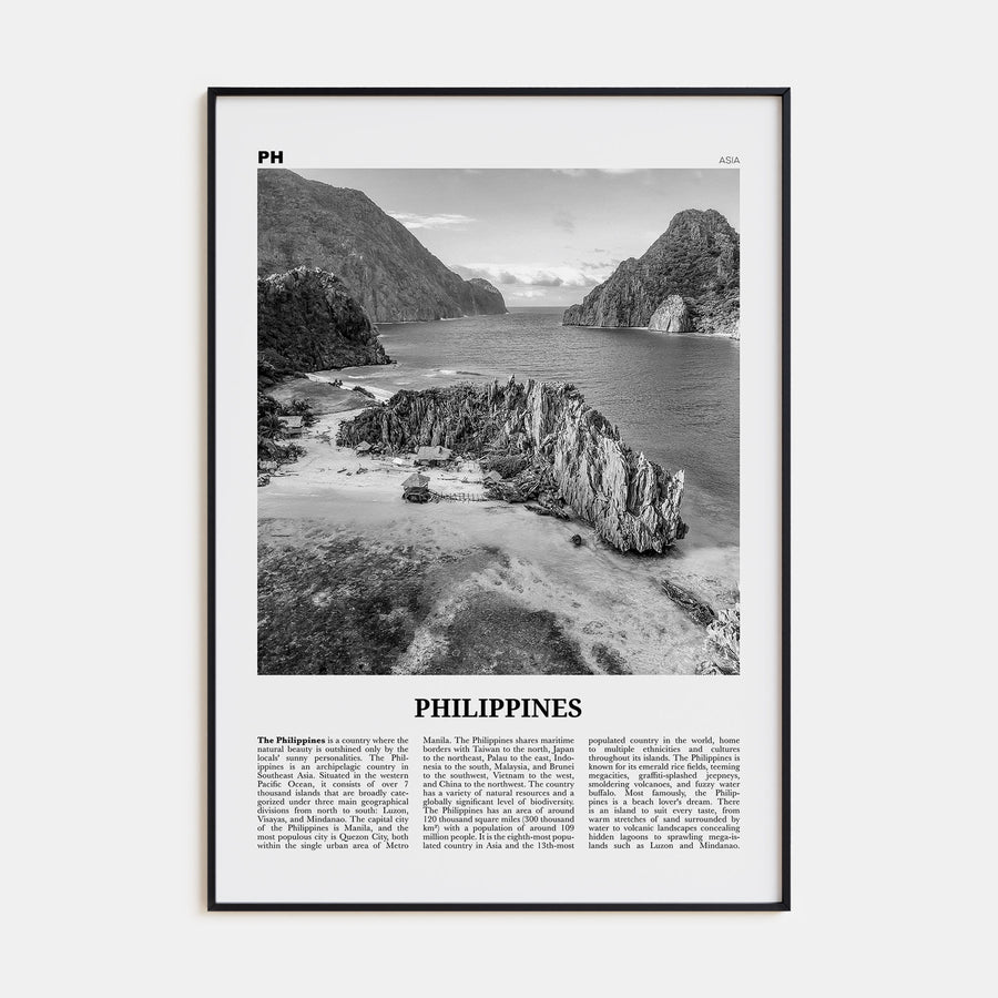 Philippines Travel B&W No 2 Poster