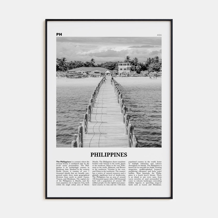 Philippines Travel B&W No 3 Poster