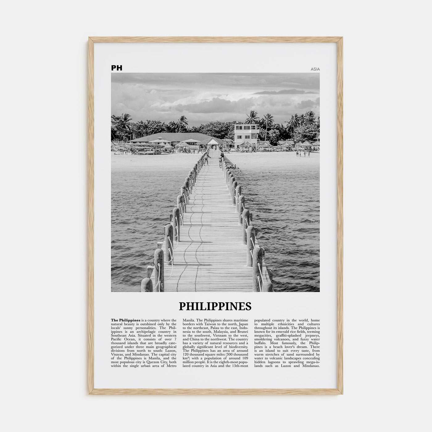 Philippines Travel B&W No 3 Poster