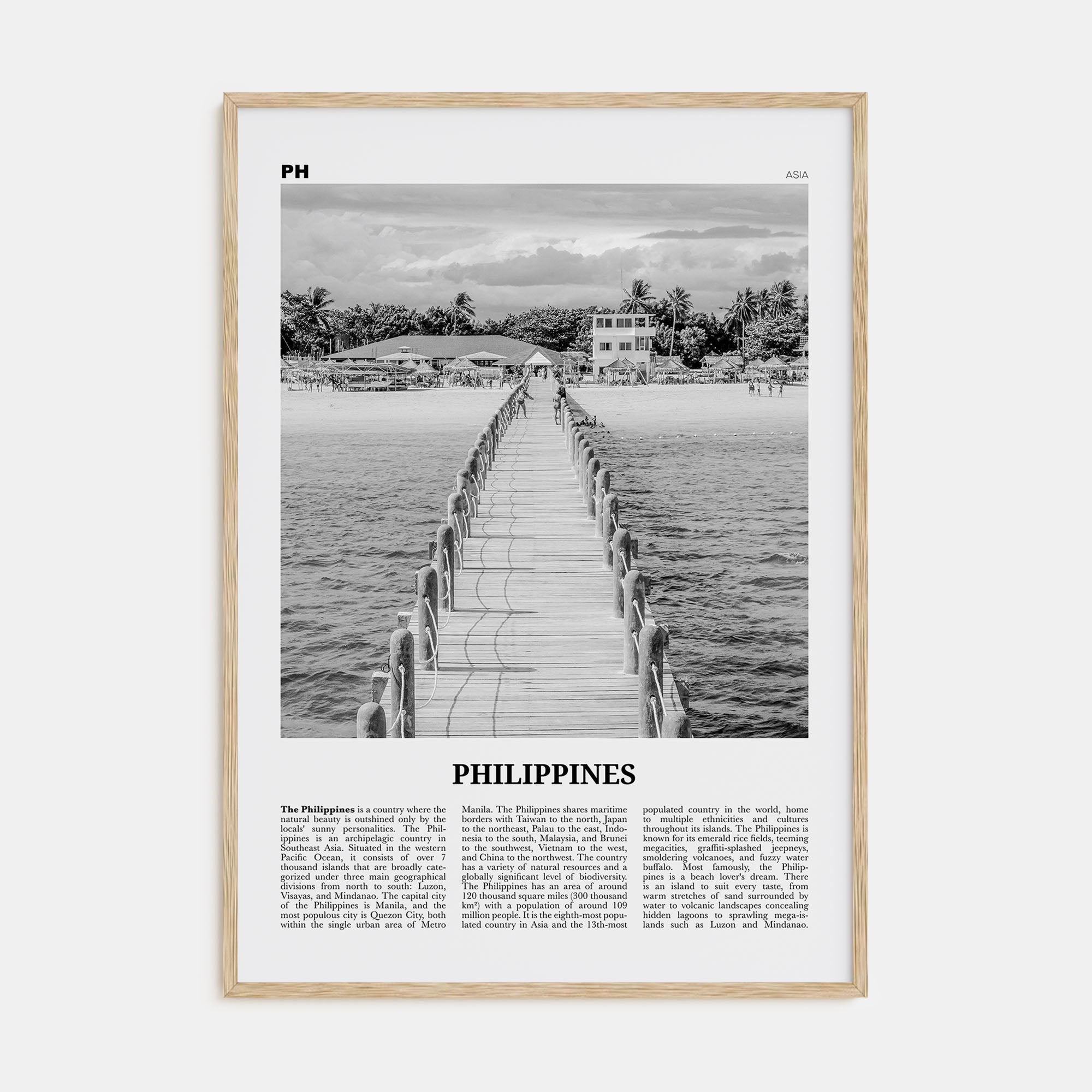 Philippines Travel B&W No 3 Poster