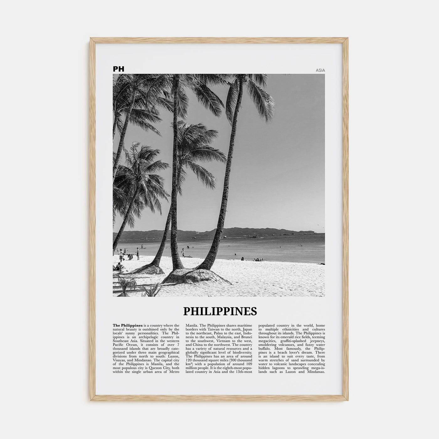 Philippines Travel B&W No 5 Poster